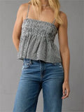 Plaid Ruffle Hem Square Neck Spaghetti Crop Top image 5