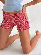 Plaid Ruffled Pajama Lounge Short image 4