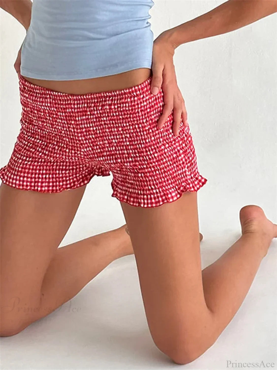 Plaid Ruffled Pajama Lounge Short image 4