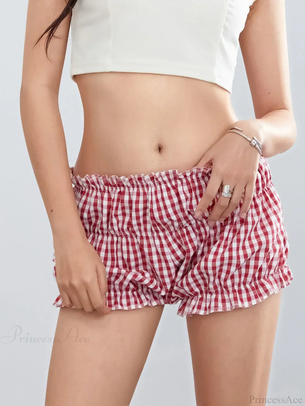 Plaid Ruffled Vintage Short image 2