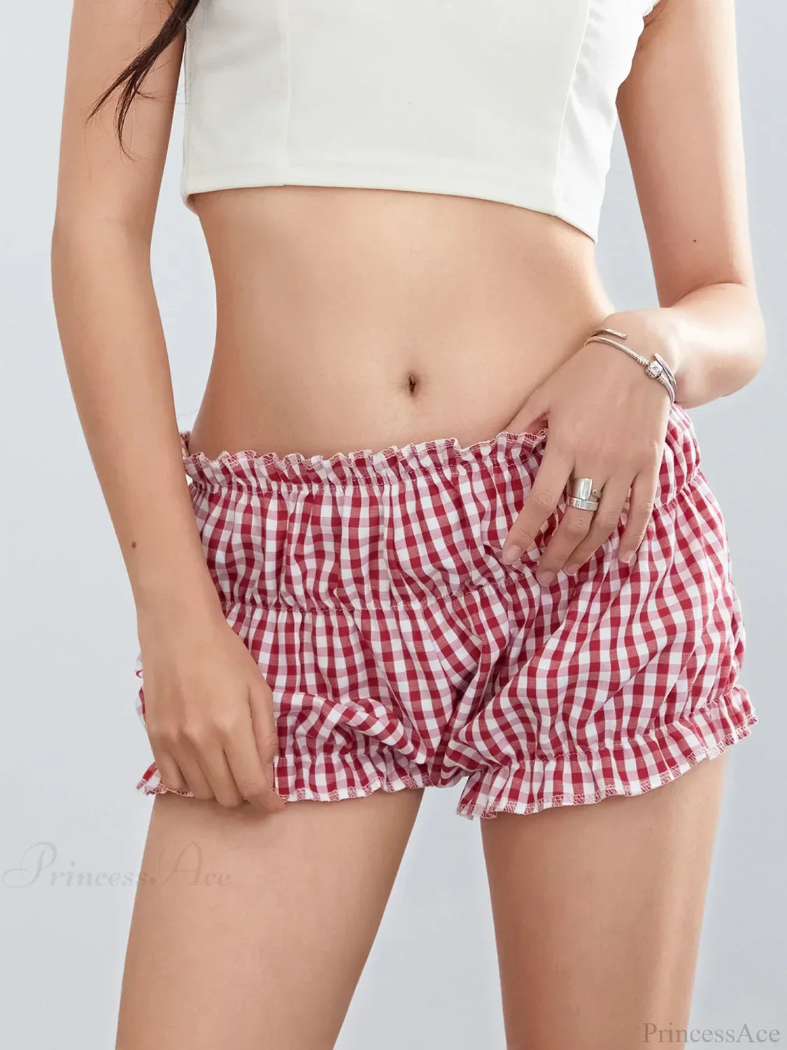 Plaid Ruffled Vintage Short image 2