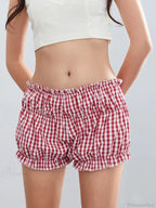Plaid Ruffled Vintage Short image 4