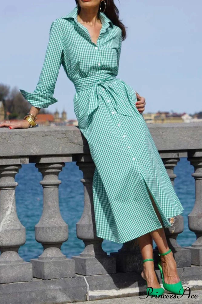 Tie-Waist Plaid Dress image 4
