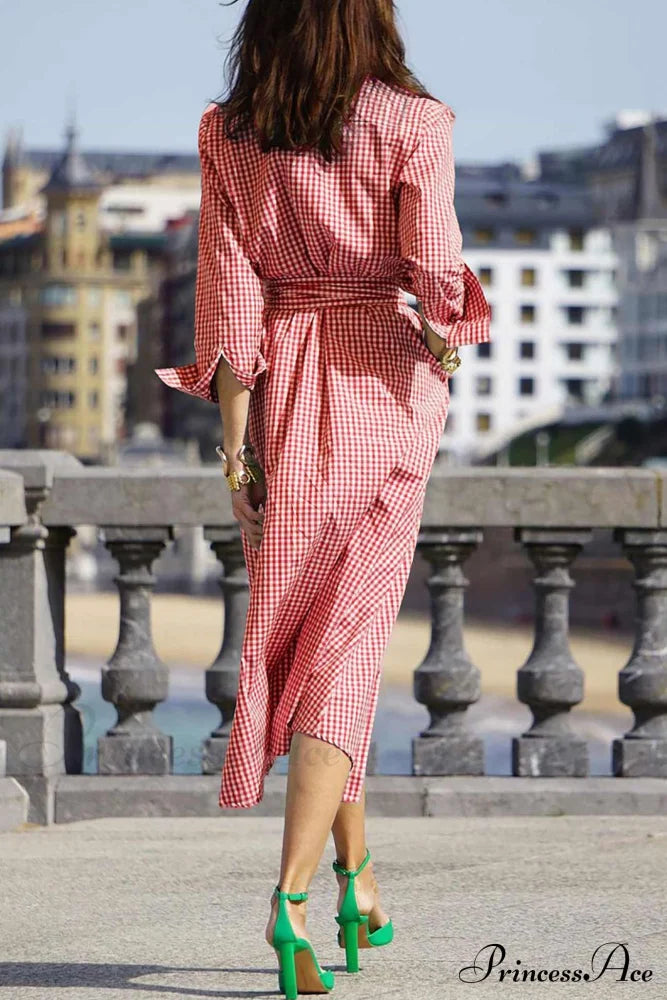 Tie-Waist Plaid Dress image 3