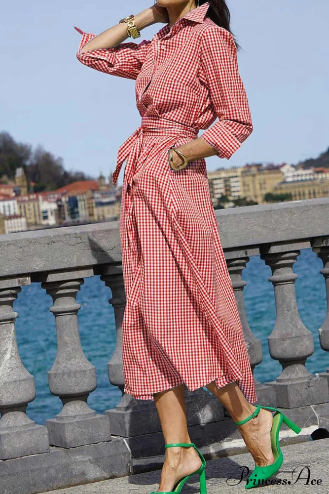 Tie-Waist Plaid Dress image 2