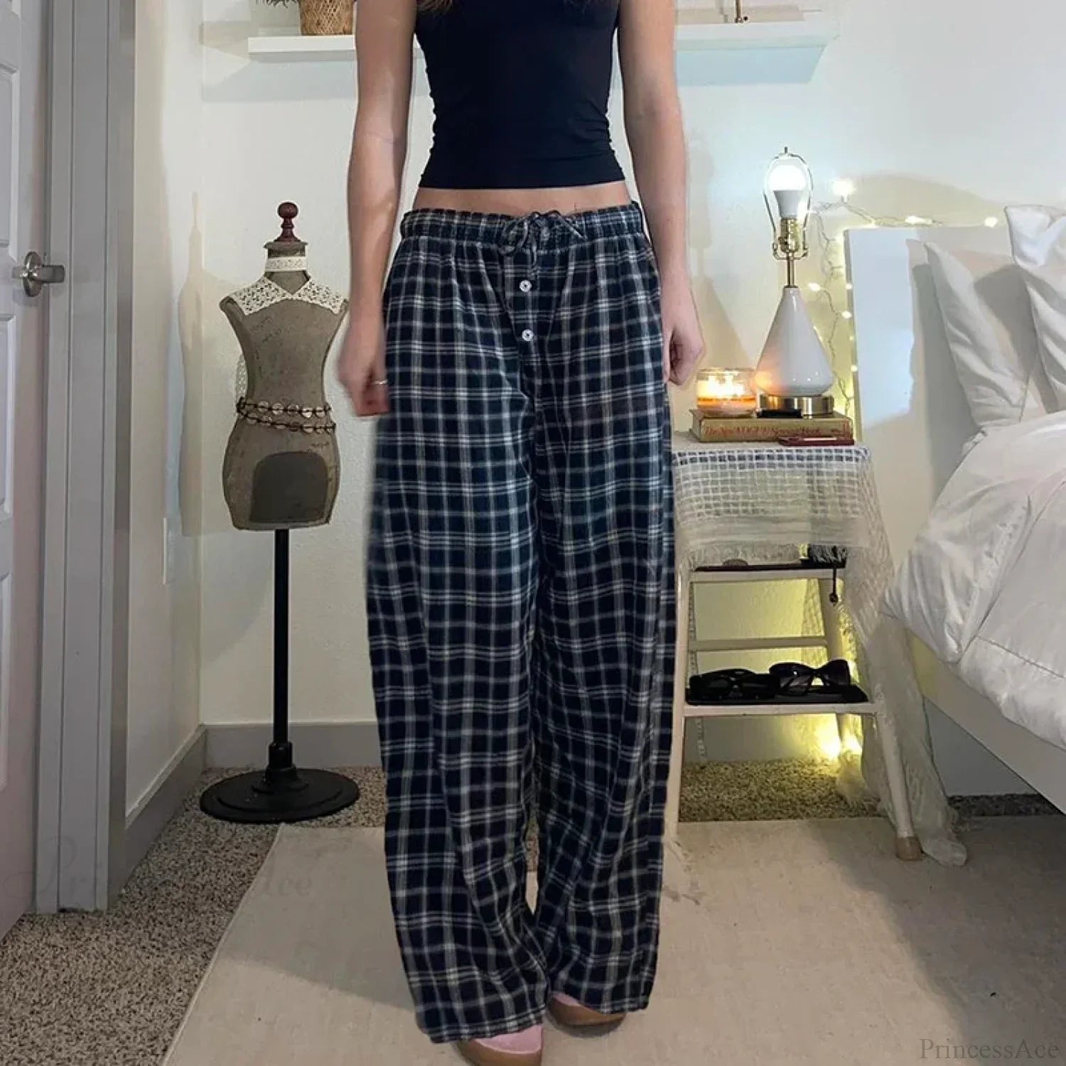 Plaid Straight Vintage Loose Fit Jogger Pant image 3