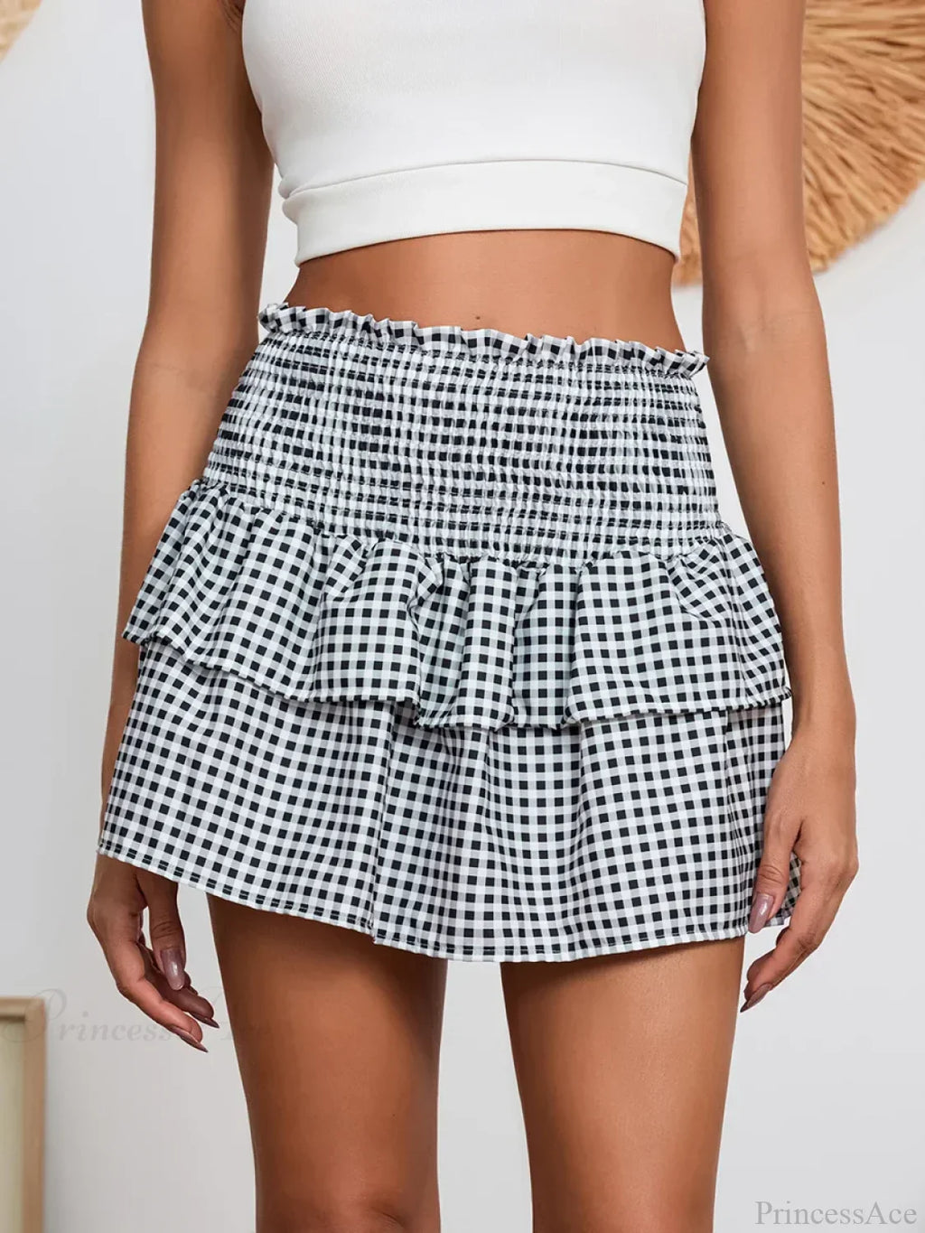 Plaid Vintage Sweet Waist Skirt image 1