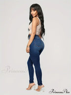 Plain High Waist Skinny High Rise Slim Fit Slash Pockets Casual Denim Jean image 3