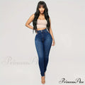 Plain High Waist Skinny High Rise Slim Fit Slash Pockets Casual Denim Jean image 6