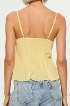Pleated Bowknot Lace See-through Crop Top image 4