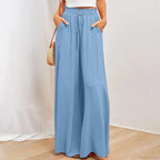 Pleated Solid Wide Leg Culotte Pants image 1