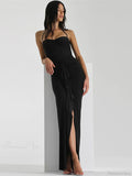 Pleated Strapless Maxi Vacation Dress image 3