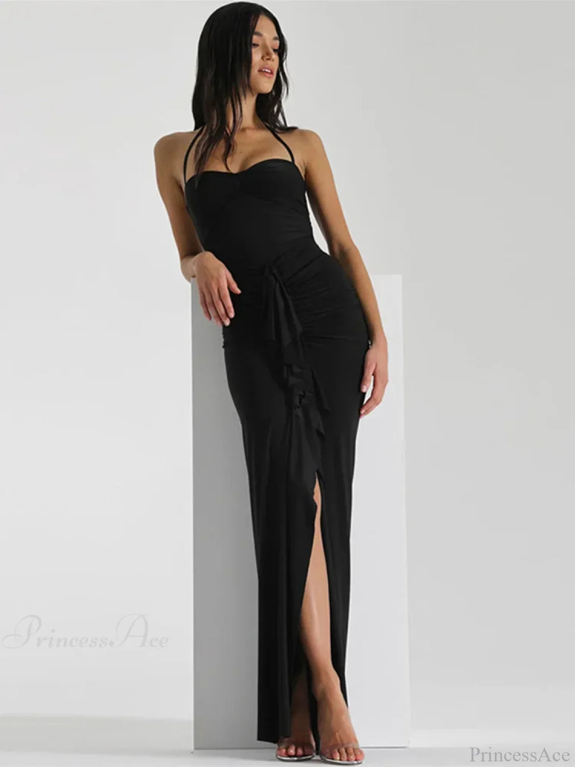 Pleated Strapless Maxi Vacation Dress image 3