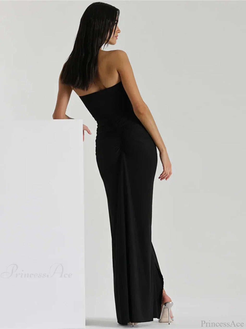Pleated Strapless Maxi Vacation Dress image 4