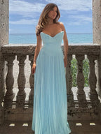 Pleated Waist Wrap A-line Maxi Vacation Dress image 2