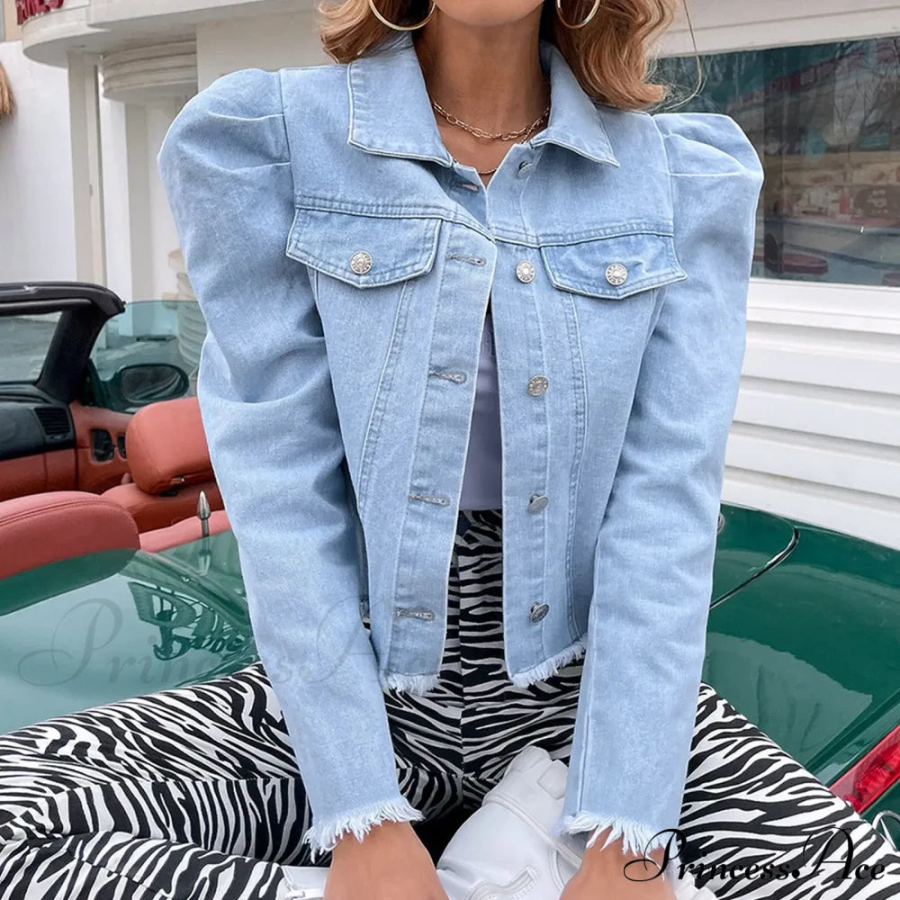 Plus Size High Street Style Chic Stylish Elegant Fashionable Versatile Denim With Trendy Turn Down Collar Winter Jacket image 3