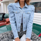 Plus Size High Street Style Chic Stylish Elegant Fashionable Versatile Denim With Trendy Turn Down Collar Winter Jacket image 3