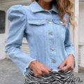 Plus Size High Street Style Chic Stylish Elegant Fashionable Versatile Denim With Trendy Turn Down Collar Winter Jacket image 6