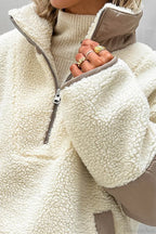 Plush Fleece Stand Collar Loose Sweatshirt image 2