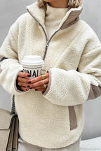 Plush Fleece Stand Collar Loose Sweatshirt image 5