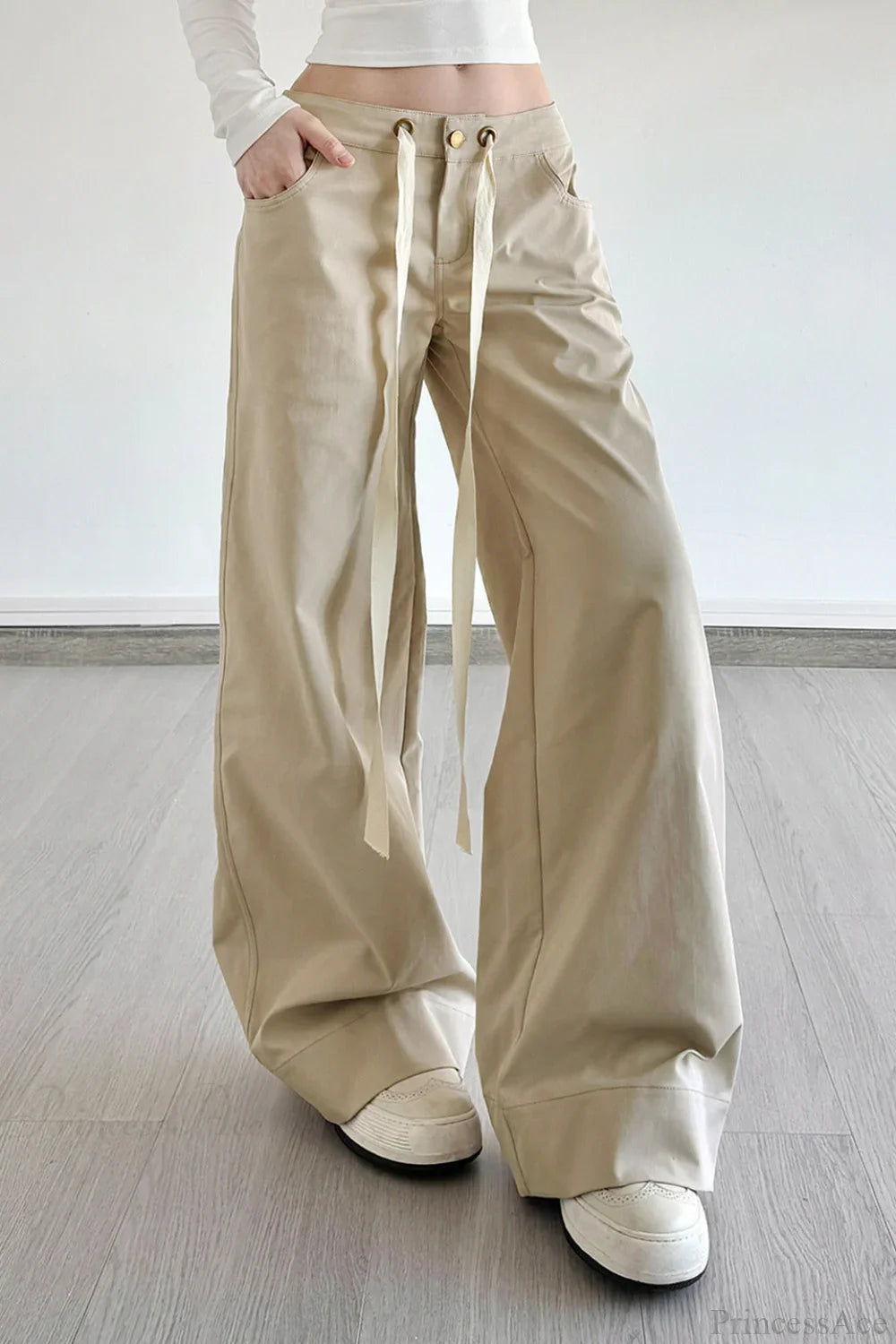 Pocket Patchwork Loose Wide Leg Cargo Pants image 2