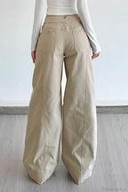 Pocket Patchwork Loose Wide Leg Cargo Pants image 4