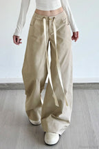 Pocket Patchwork Loose Wide Leg Cargo Pants image 1