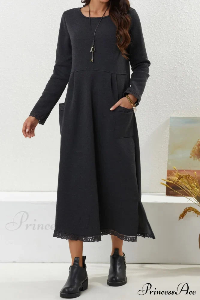 Pocketed Lacework Hem Dress image 6