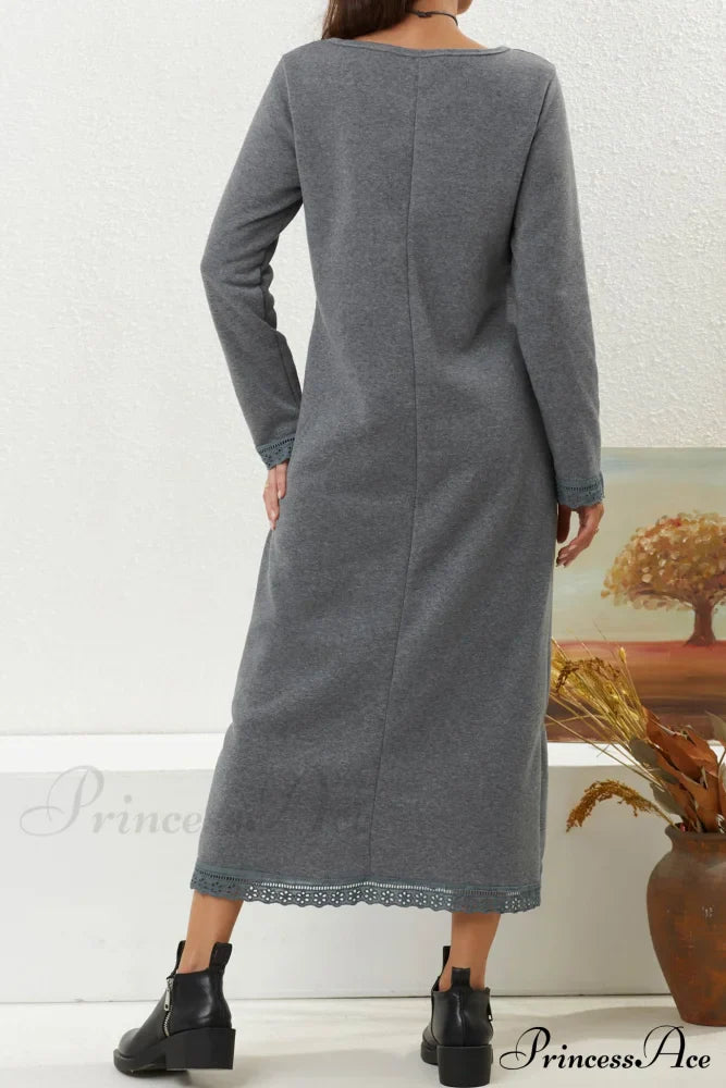 Pocketed Lacework Hem Dress image 4