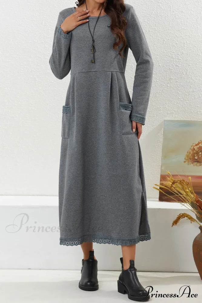 Pocketed Lacework Hem Dress image 2
