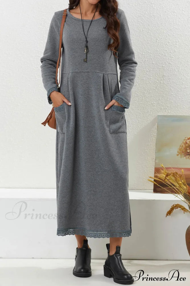 Pocketed Lacework Hem Dress image 1