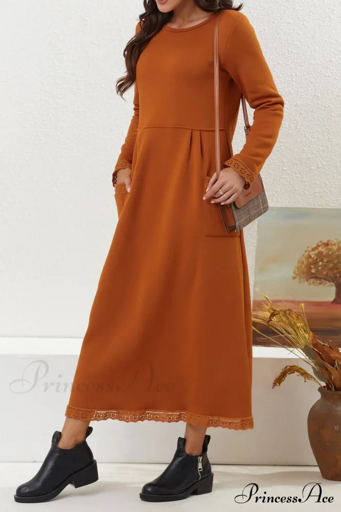 Pocketed Lacework Hem Dress image 14