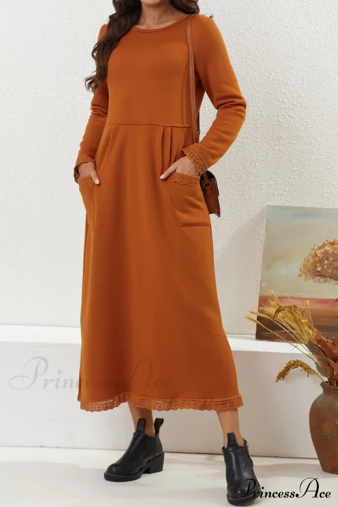 Pocketed Lacework Hem Dress image 13