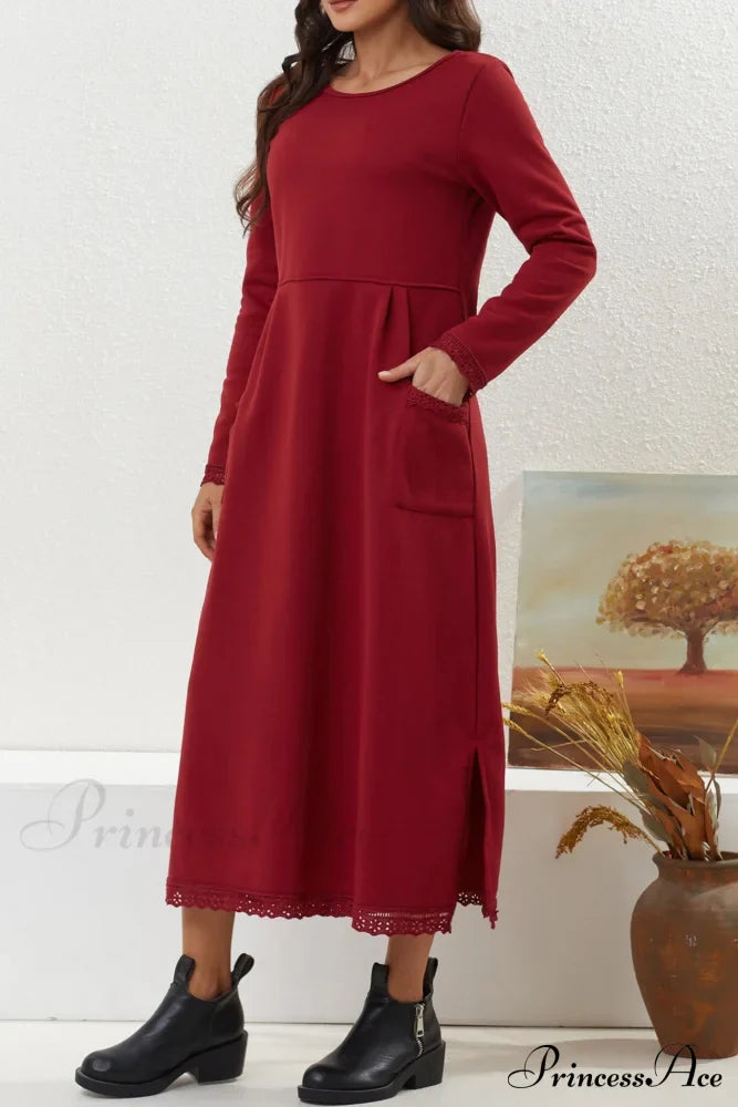 Pocketed Lacework Hem Dress image 11