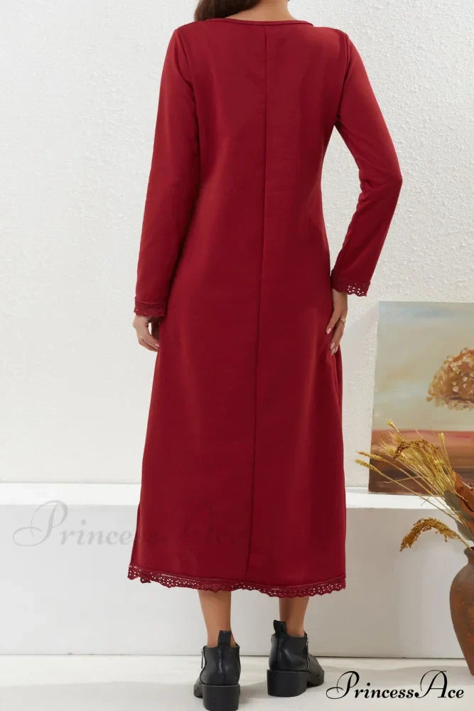 Pocketed Lacework Hem Dress image 12