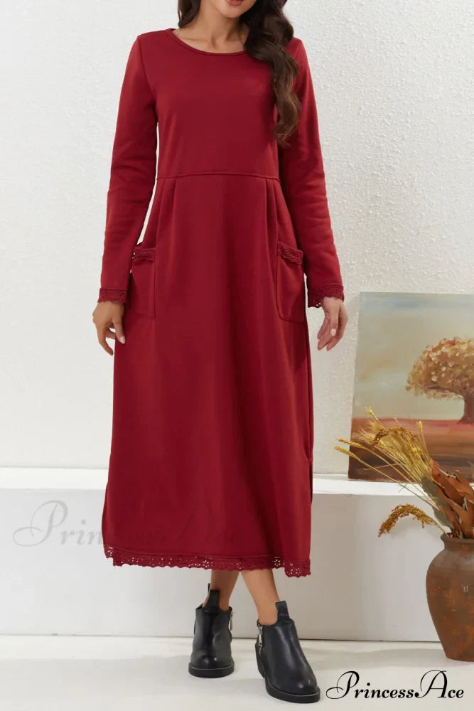 Pocketed Lacework Hem Dress image 9