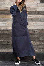 Pocketed Slit Hem Hoodie Dress image 23