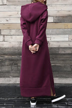 Pocketed Slit Hem Hoodie Dress image 3