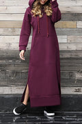 Pocketed Slit Hem Hoodie Dress image 1