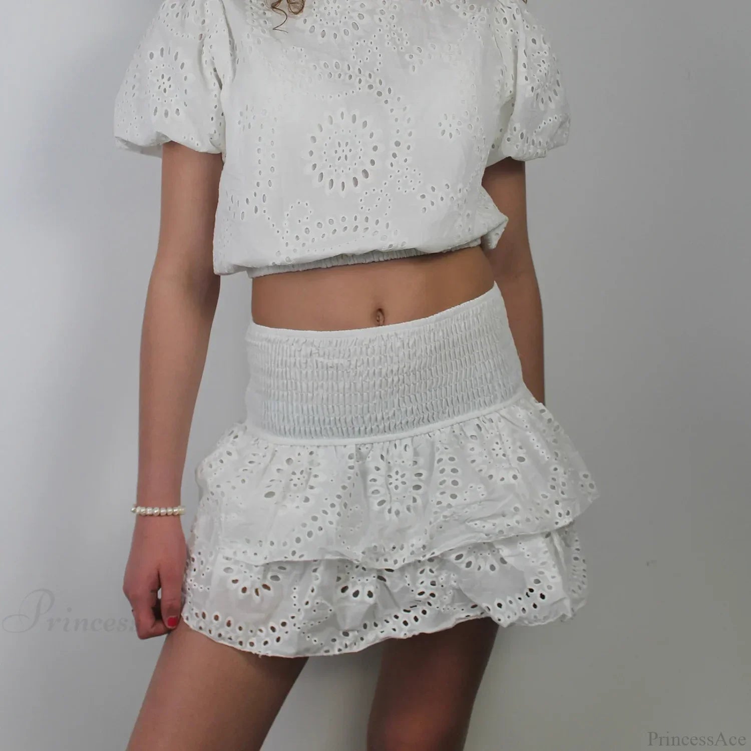 Pointelle Layered Ruffle Skirt image 1