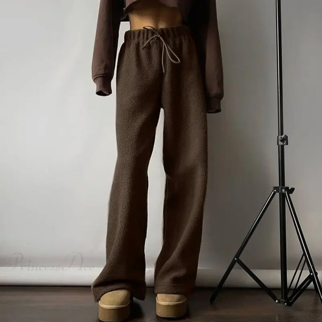 Polar Fleece Basic Vintage Women Pants image 4