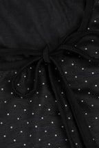 Polka Dot Bow Front Ruffle Fitted Long Sleeve Tee image 6