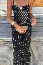Polka Dot Cami Cutout Slim Maxi Dress image 2
