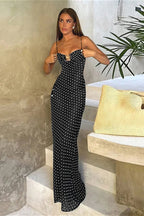 Polka Dot Cami Cutout Slim Maxi Dress image 1