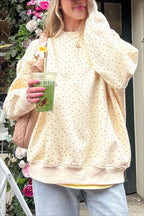 Polka Dot Cute Crew Neck Pull-On Sweatshirt image 4