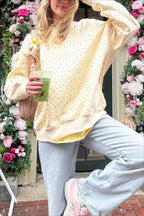 Polka Dot Cute Crew Neck Pull-On Sweatshirt image 3