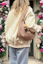 Polka Dot Cute Crew Neck Pull-On Sweatshirt image 2