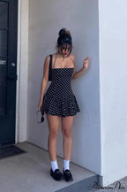 Polka Dot Halter Neck Backless Bodycon Mini Dress image 5
