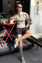 Polka Dot High Neck Zip Waist Coat image 2