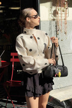 Polka Dot High Neck Zip Waist Coat image 4